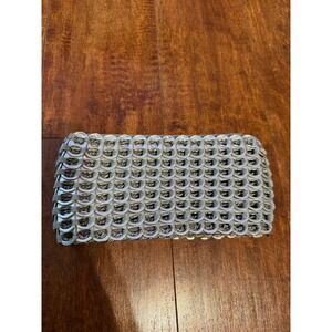 Escama Studio Recycled Aluminum Pop Tab Clutch Bag Silver Metallic Handcrafted
